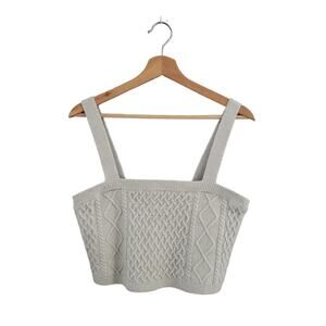 H&M Women's Gray Lightweight Spaghetti Strap Crop Top Size L